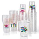 Copos de plástico Datyiiha 80's Party 350ml descartáveis x150