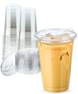 Copos de plástico descartáveis Aestleaf 600mL com tampas (25 conjuntos)