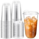 Copos de plástico descartáveis Baderke Clear com tampas Sip 500 mL 50 unidades