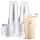 Copos de plástico descartáveis Eupako 700mL com tampas, 50 conjuntos