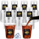 Copos de plástico descartáveis Funnymoom 40th Birthday 350ml, pacote com 100
