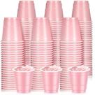 Copos de plástico descartáveis Layhit, pacote com 200 ml, rosa claro