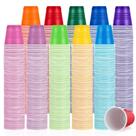 Copos de plástico Eaasty 100mL, pacote com 500, descartáveis, 10 cores