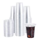 Copos de plástico Lullaby 12 onças/350 ml transparentes com tampas, pacote com 200
