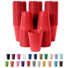 Copos de plástico Party Solids 350 ml vermelhos, pacote com 50 unidades descartáveis