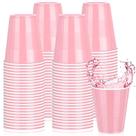 Copos de plástico Pickmesh de 12 onças (350 ml) descartáveis, pacote com 50 unidades, rosa