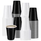 Copos de plástico Sunnychicc de 16 onças (473 ml) para festas, 50 unidades em preto, branco