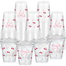 Copos de plástico SYUCVQI Cherry Pink Bow 350 ml (40 unidades) Copos de plástico SYUCVQI Cherry Pink Bow 350 ml (40 unidades)
