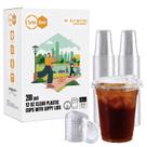 Copos de plástico Turbo Bee 350 ml 200 conjuntos com tampas sem palha