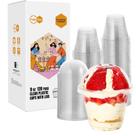 Copos de plástico Turbo Bee, pacote 120, 270 ml com tampa em forma de cúpula transparente