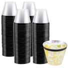 Copos de plástico WELLIFE 9 onças pretos com transparente 120 unidades para festa