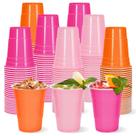 Copos de plástico Whaline, 60 unidades, 473 ml, rosa claro, rosa quente, laranja