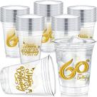 Copos de plástico Yiyiring 60th Birthday Party 360 ml (60 unidades) Copos de plástico Yiyiring 60th Birthday Party 360 ml (60 unidades)