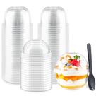 Copos de sobremesa de plástico descartáveis Zezzxu 250mL (pacote com 50)