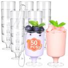 Copos de sobremesa descartáveis Eupako 120 ml com colheres Clear, pacote com 50