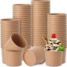 Copos de sorvete descartáveis Honeydak Kraft Paper 150 mL 100 unidades Copos de sorvete descartáveis Honeydak Kraft Paper 150 mL 100 unidades
