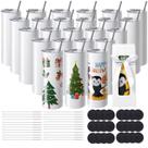 Copos de sublimação VEVOR 20 onças Skinny Straight x24 de aço inoxidável Copos de sublimação VEVOR 20 onças Skinny Straight x24 de aço inoxidável