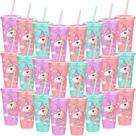 Copos de unicórnio Party Favors Uiifan 24 unidades de 710 ml com tampa e canudo