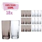 Copos de Vidro 320ml 9 Transparente 9 Cinza Texas Agua