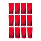 Copos de Vidro 320ml Vermelho Texas Agua Suco 12 Unidades