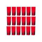 Copos de Vidro 320ml Vermelho Texas Agua Suco 18 Unidades