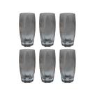 Copos de Vidro 370ml Cinza Florida Agua Suco Vinho 6 Unidade