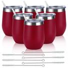 Copos de vinho de aço inoxidável Lifecapido 350ml (pacote com 6) Copos de vinho de aço inoxidável Lifecapido 350ml (pacote com 6)