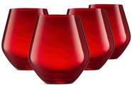 Copos de vinho Godinger Stemless Red 500ml, conjunto de 4 cristais