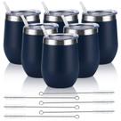 Copos de vinho Lifecapido em aço inoxidável 350ml isolados x6 Copos de vinho Lifecapido em aço inoxidável 350ml isolados x6