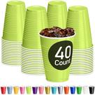 Copos DecorRack de plástico verde limão de 350 ml (40 unidades) reutilizáveis
