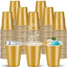 Copos descartáveis cssopenss 120 unidades de plástico dourado 480 ml Copos descartáveis cssopenss 120 unidades de plástico dourado 480 ml