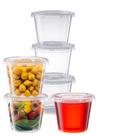 Copos descartáveis de plástico com tampas, 160 ml, 100 unidades