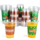 Copos Descartáveis de Plástico JOYIN - 16 Oz (24 Unidades) - Verde/Marrom - Temática Futebol