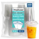 Copos descartáveis Freshware Clear Plastic 350ml (pacote com 100)
