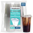 Copos descartáveis Freshware Clear Plastic 600mL 100 copos