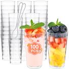 Copos descartáveis Sobremesa Shooter Eupako 90mL com colheres x100