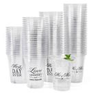 Copos descartáveis Yicentdp 350ml Wedding Mr and Mrs, pacote 150