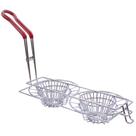 Copos duplos de taco Fry Basket Tablecraft TB24039 de aço inoxidável de 20 cm Copos duplos de taco Fry Basket Tablecraft TB24039 de aço inoxidável de 20 cm