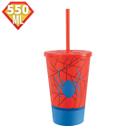 Copos Infantis Super Heróis 550ml c/ Tampa e Canudo Usual