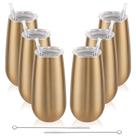 Copos isolados de champanhe Lifecapido 180 ml, pacote com 6 (dourados)
