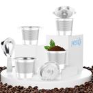 Copos K reutilizáveis NESSUS para Keurig 1.0 em aço inoxidável, pacote com 4
