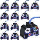 Copos Mifoci Video Gaming, 12 unidades com canudo e tampa, 300 ml, azul para crianças