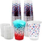Copos Patriotic descartáveis de plástico, boutique de presente, 16 onças, pacote com 50