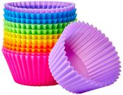 Copos redondos de silicone para assar Amazon Basics, pacote com 12