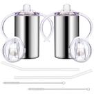 Copos Sippy Cups Vermida de aço inoxidável de 350 ml para crianças pequenas, pacote com 2