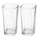 Copos Texas BALI Quadrado Vidro Transparente Mesa Posta 320ml 2 UNIDADES