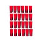 Copos Texas Quadrado Vidro Vermelho Mesa Posta 320ml 24 Uni