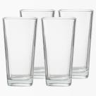 Copos Vidro 260ml Transparente Venice Base Quadrada Elegante 4UN