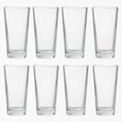 Copos Vidro 260ml Transparente Venice Base Quadrada Elegante 8UN