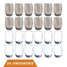 Copos Vidro 450ml 12 Transparente 12 Cinza Californiac 24 Unid